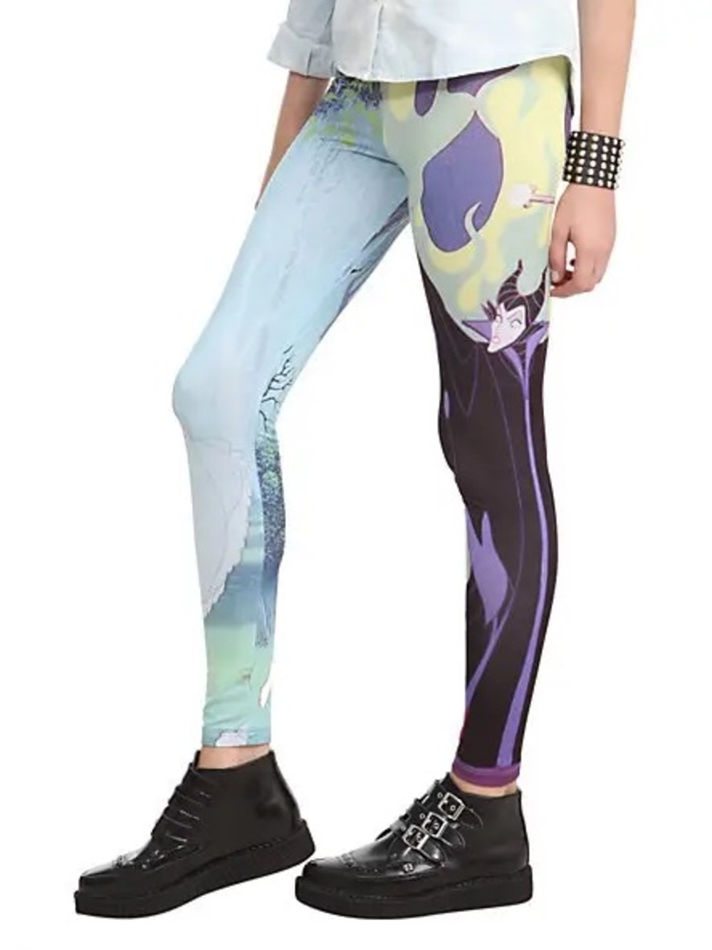 Hot Topic Disney Maleficent Aurora Snow White Leggings L